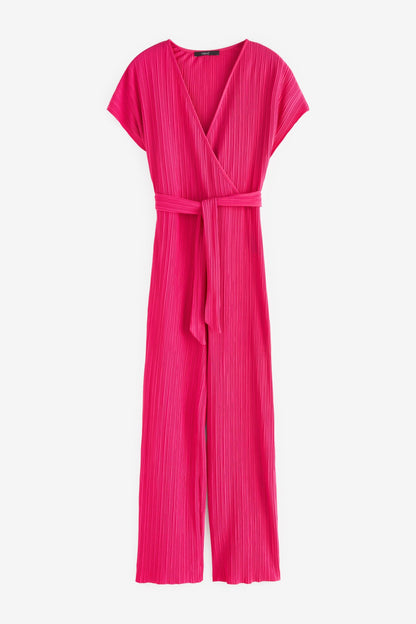 Pink Plisse Jumpsuit