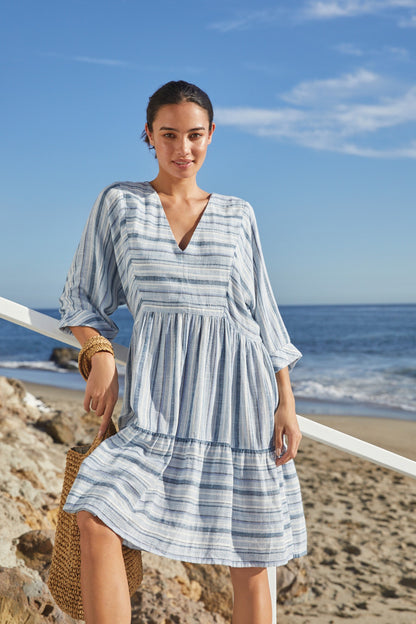 Linen Blend Kaftan Summer Dress