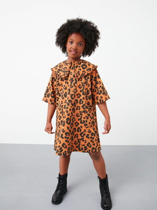 Animal Printed Collar Dress