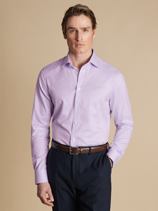 Purple Double Cuff Extra Slim fit Egyptian cotton Ascot weave Shirt
