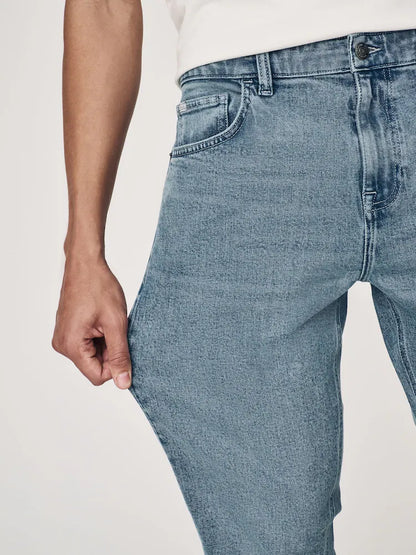 Blue Slate Regular Tapered Fit Vintage Wash Denim Jeans