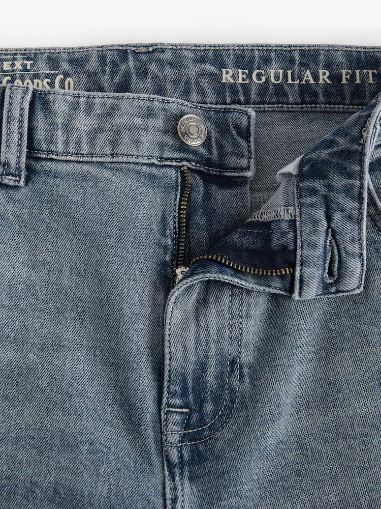 Blue Slate Regular Tapered Fit Vintage Wash Denim Jeans