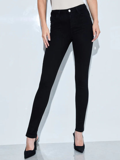 Black Mid Rise Skinny Jeans