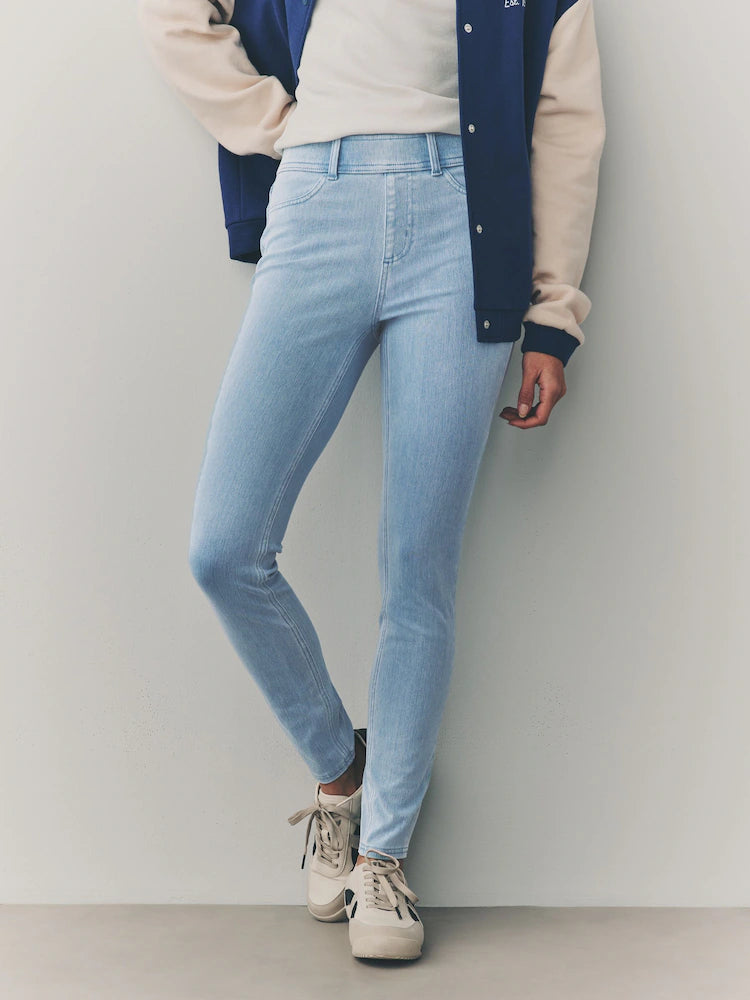 Bleach Blue Jersey Denim Leggings