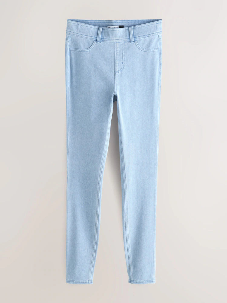 Bleach Blue Jersey Denim Leggings