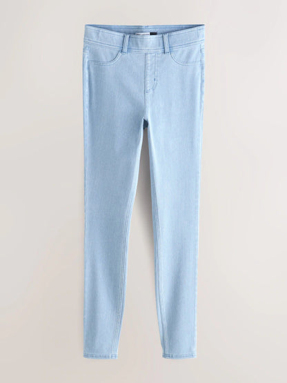 Bleach Blue Jersey Denim Leggings