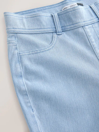Bleach Blue Jersey Denim Leggings