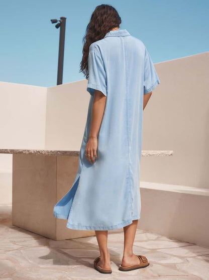 Lightweight Denim Beach Midi Kaftan