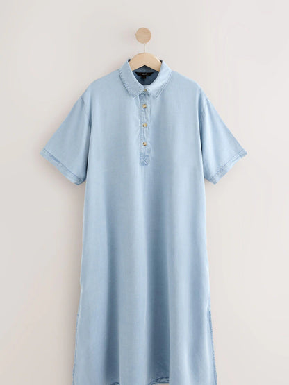 Lightweight Denim Beach Midi Kaftan
