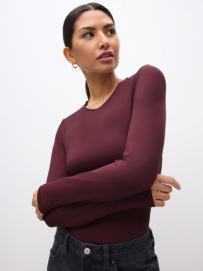Burgundy Long Sleeve T-Shirt