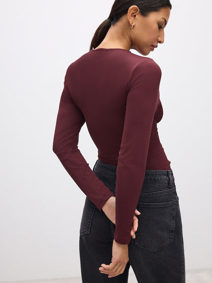 Burgundy Long Sleeve T-Shirt
