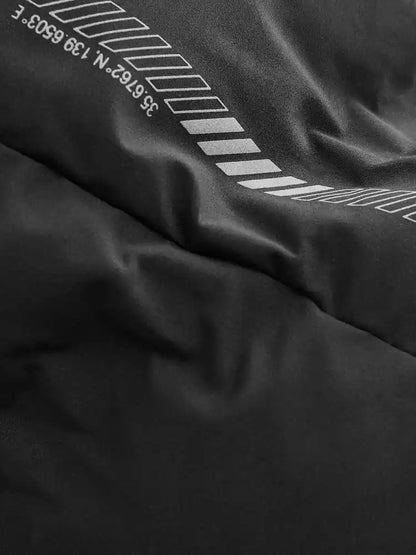 Black Shower Resistant Microfleece Lined Padded Coat