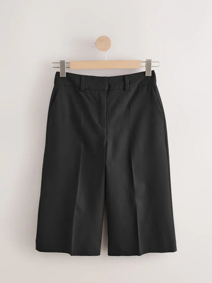 Black Tailored Jorts