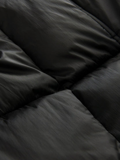 Black Shower Resistant Padded Longline Coat