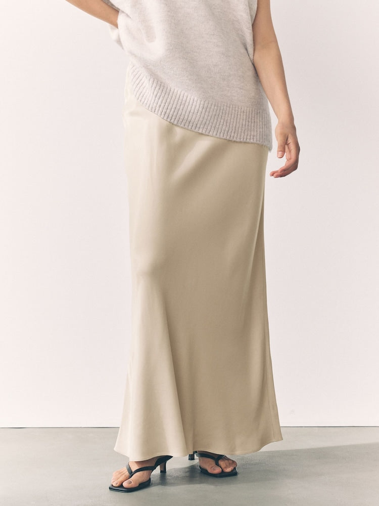 Midi Satin Skirt
