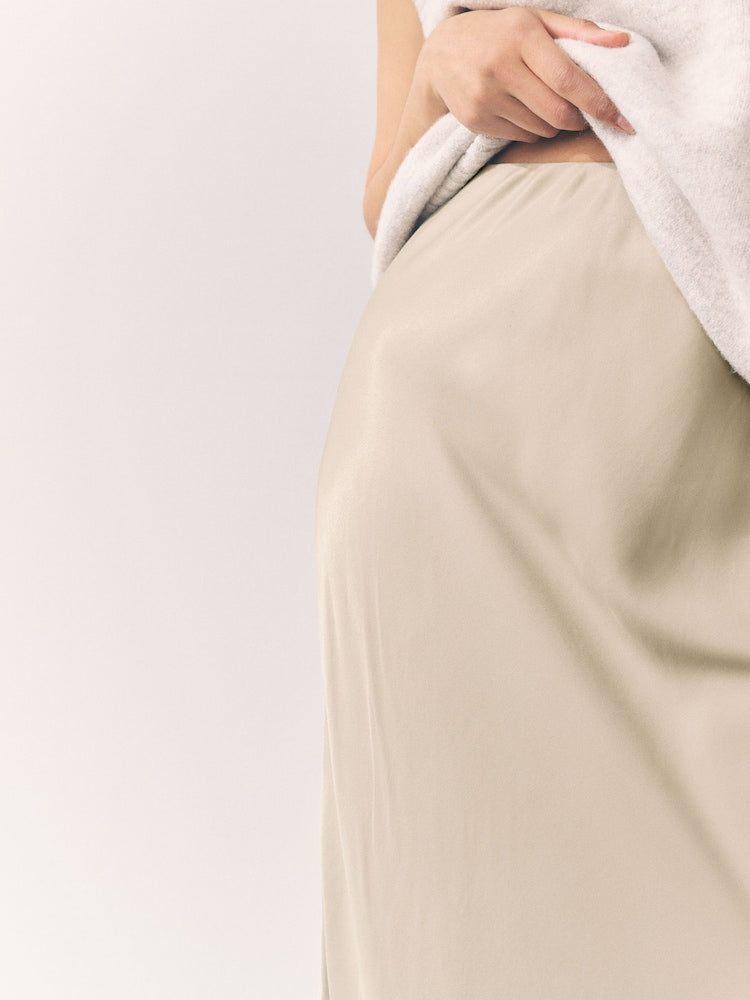 Midi Satin Skirt
