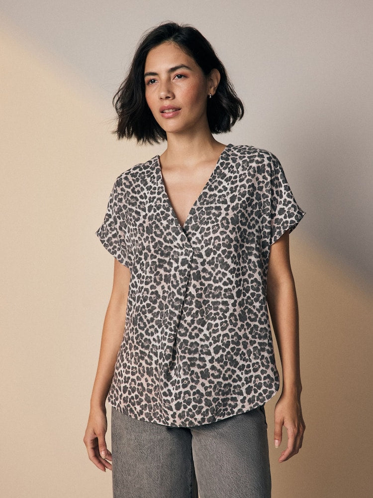 Next Relaxed Fit Animal Print Blouse