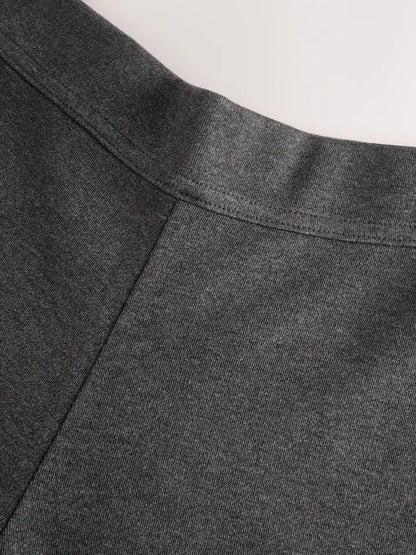 Grey Pull-On Cotton Rich Jersey Stretch Wide Leg Trousers