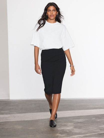 Black Tailored Pencil Skirt