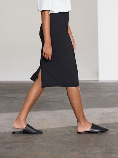 Black Tailored Pencil Skirt