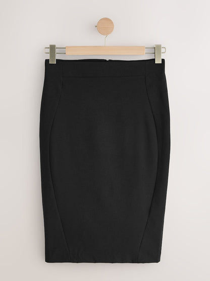 Black Tailored Pencil Skirt