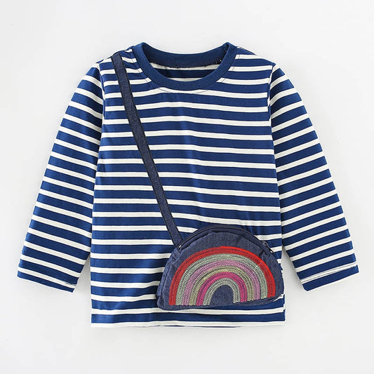 Long Sleeve Stripe Sequin Rainbow Top