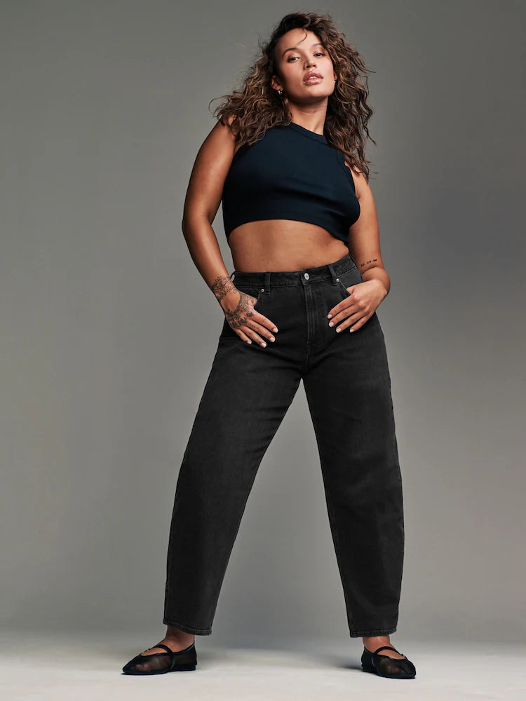 Black Authentic Barrel Hourglass Jeans