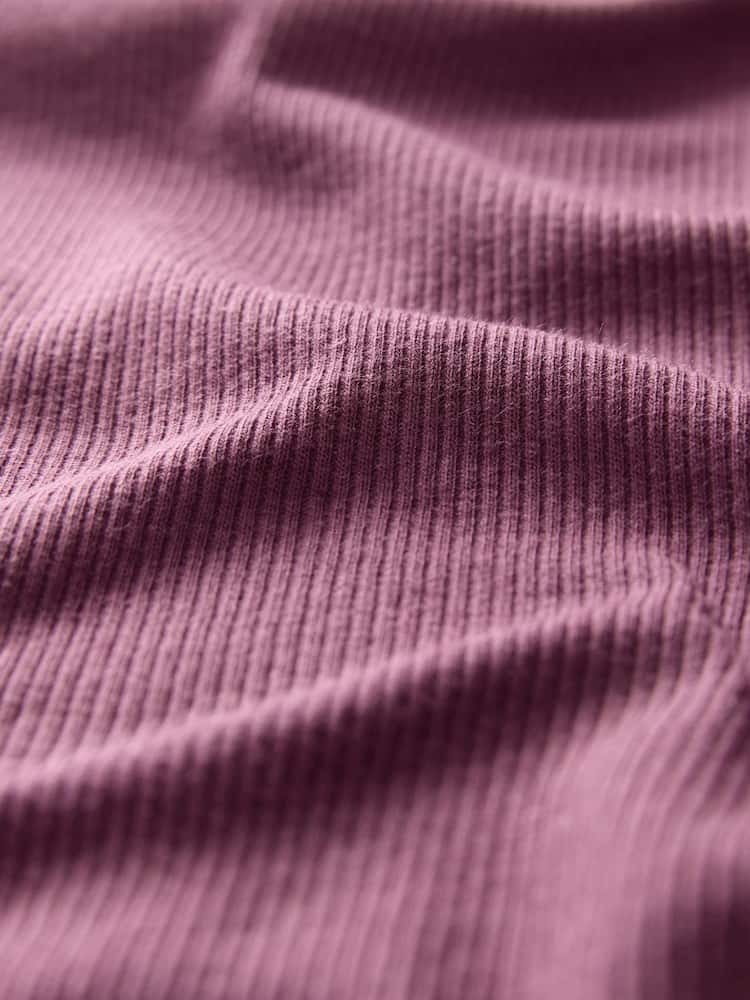 Burgundy Red Long Sleeve Ribbed Ribbed Roll Neck Top