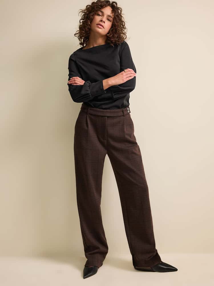 Black Long Sleeve Gathered Sides Blouse