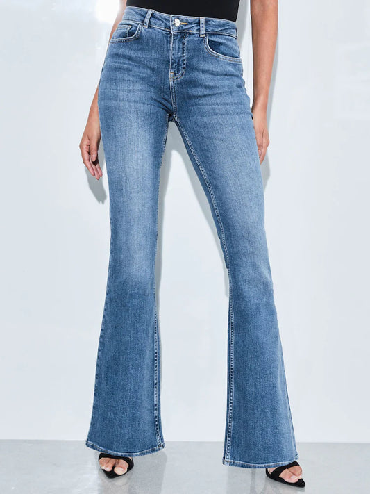 Authenctic Blue Mid Rise Flare jeans