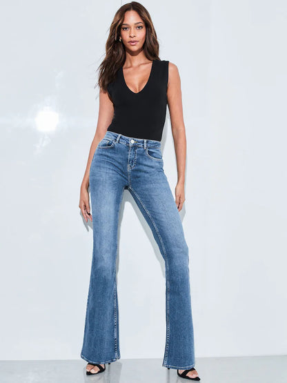 Authenctic Blue Mid Rise Flare jeans