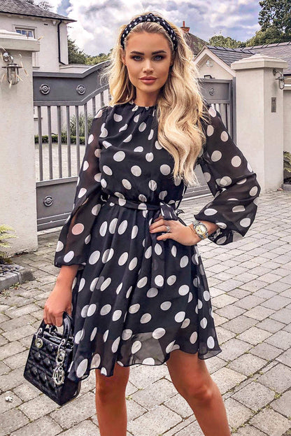 Monochrome Polka Dot Dress