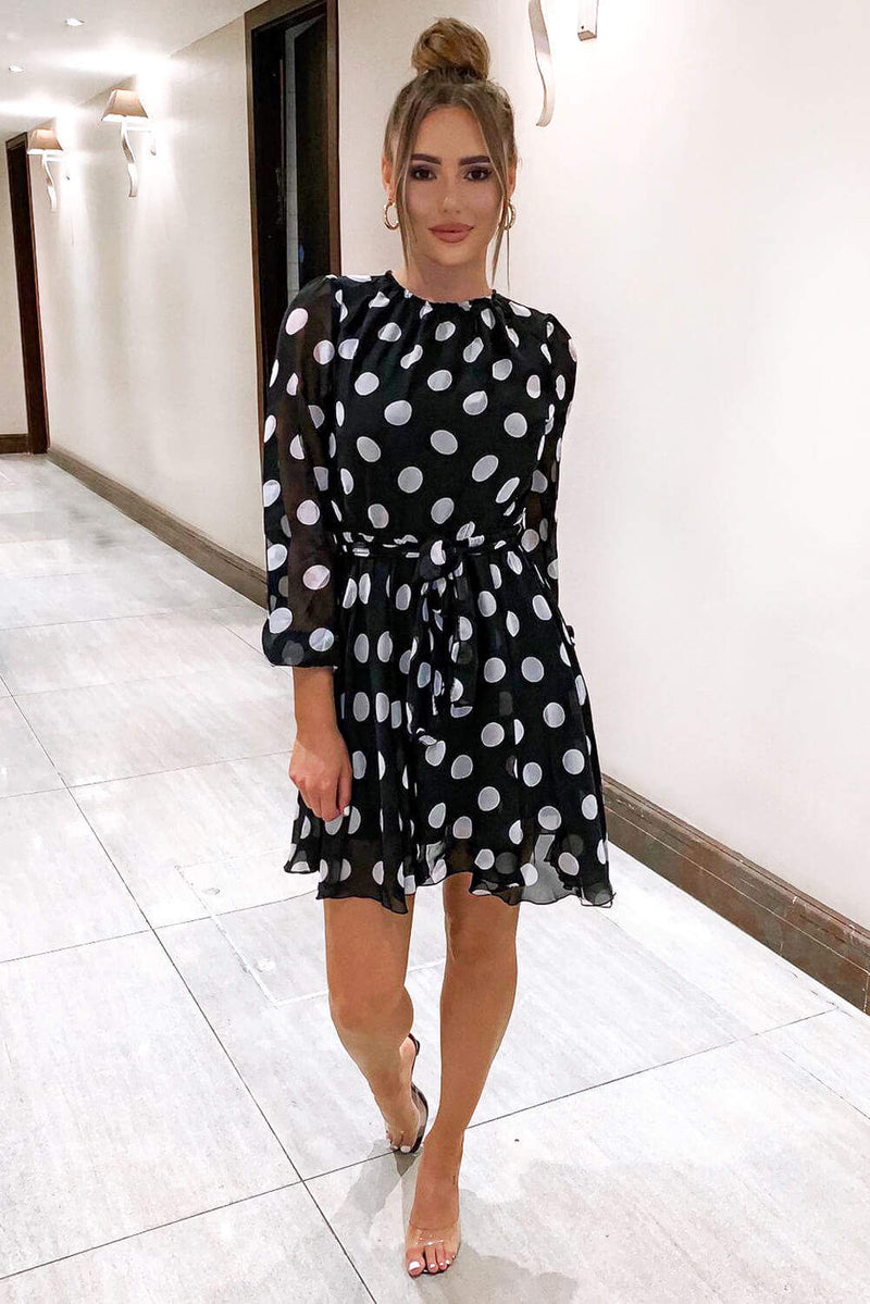 Monochrome Polka Dot Dress
