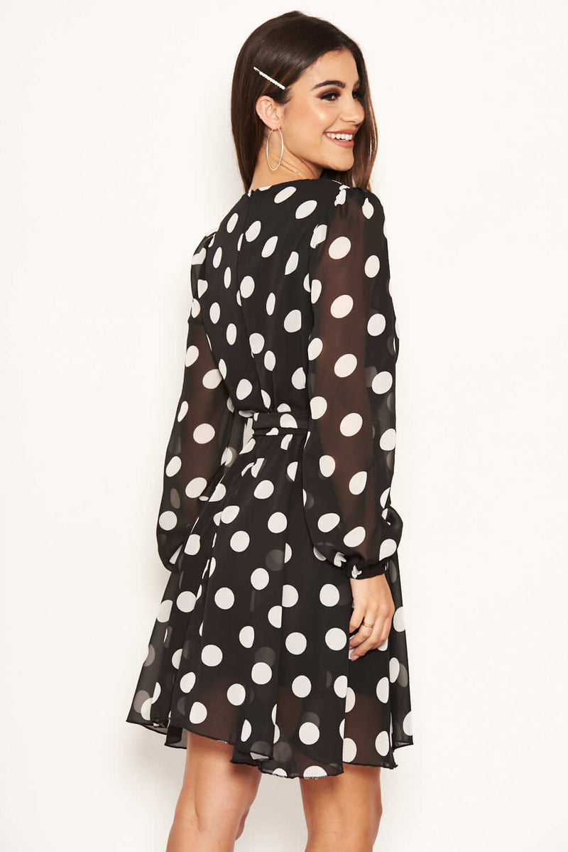Monochrome Polka Dot Dress