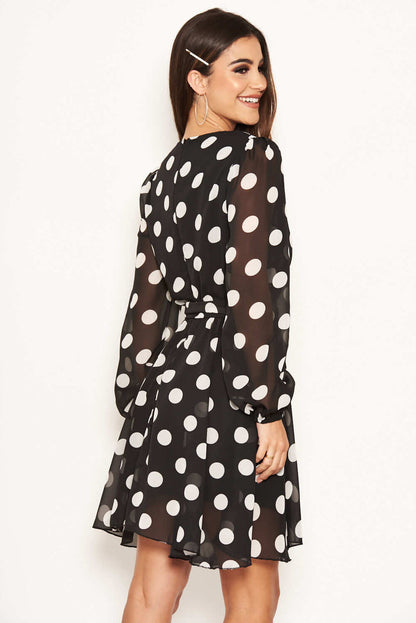 Monochrome Polka Dot Dress