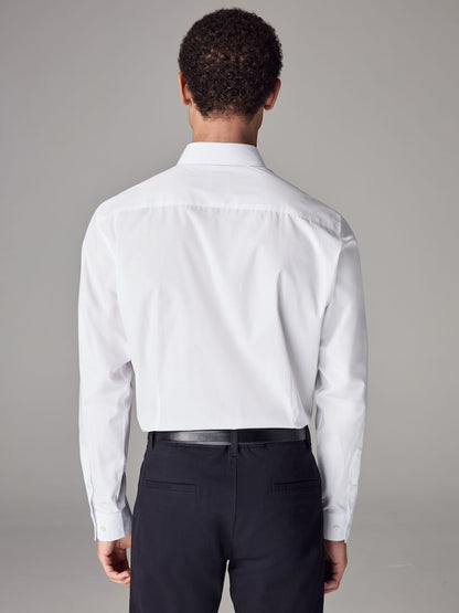 Easy Care Single Cuff Smart Slim Fit Shirt - White