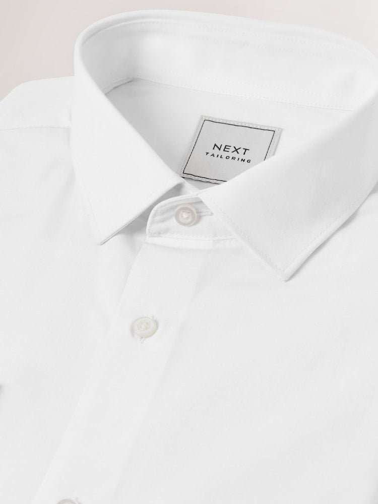 Easy Care Single Cuff Smart Slim Fit Shirt - White