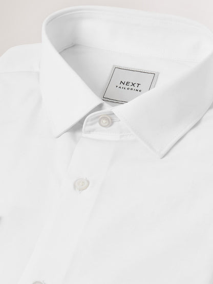 Easy Care Single Cuff Smart Slim Fit Shirt - White