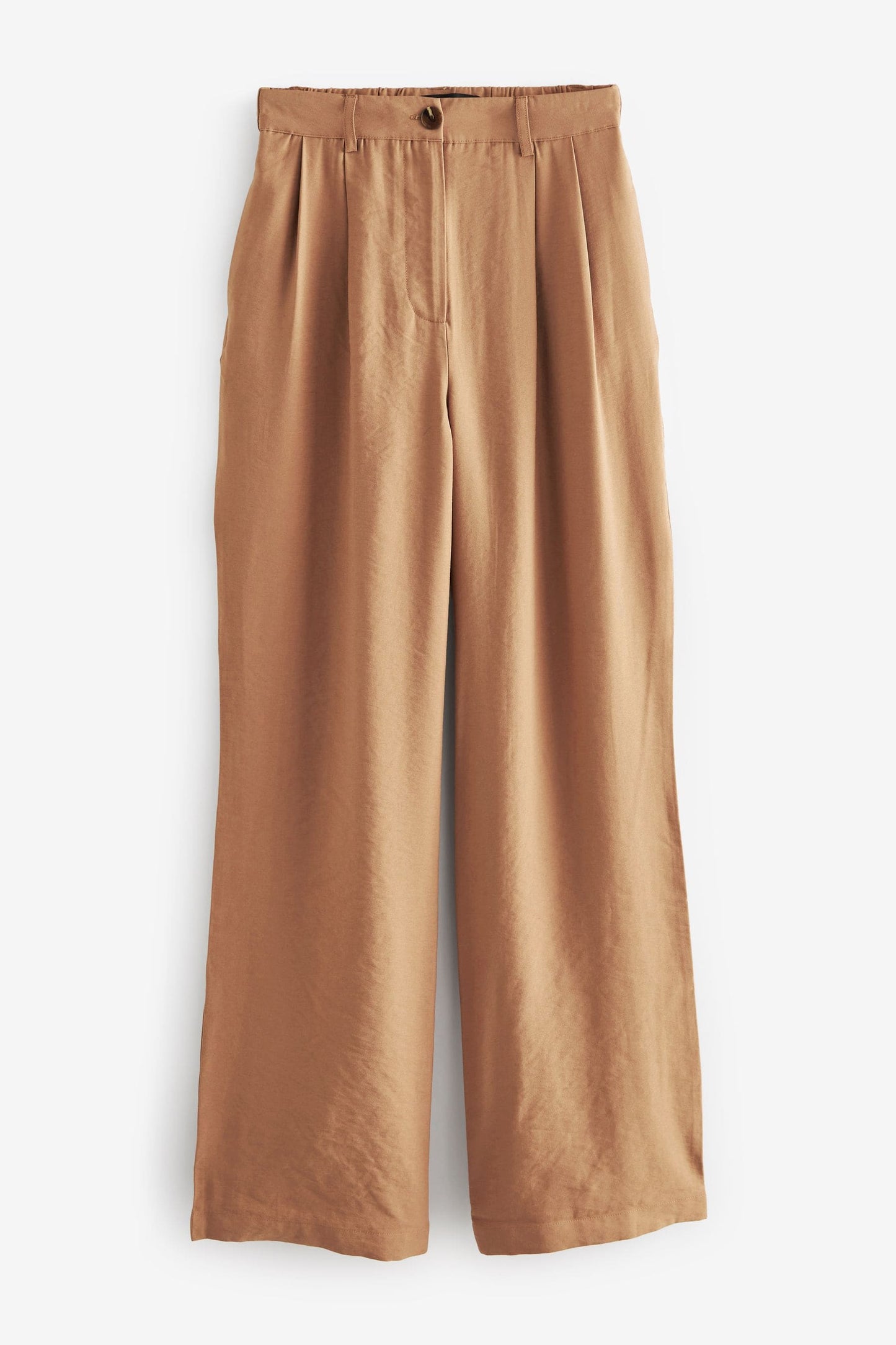 Petite Wide Leg Trousers Camel