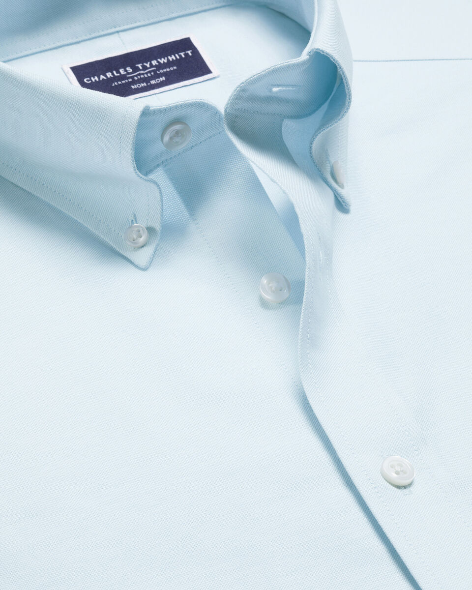 Non-Iron Stretch Oxford Extra Slim Fit Shirt - Sky Blue