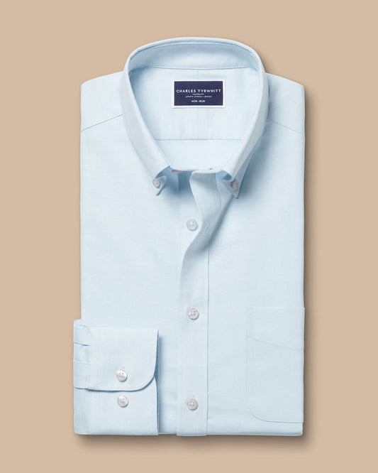 Non-Iron Stretch Oxford Extra Slim Fit Shirt - Sky Blue