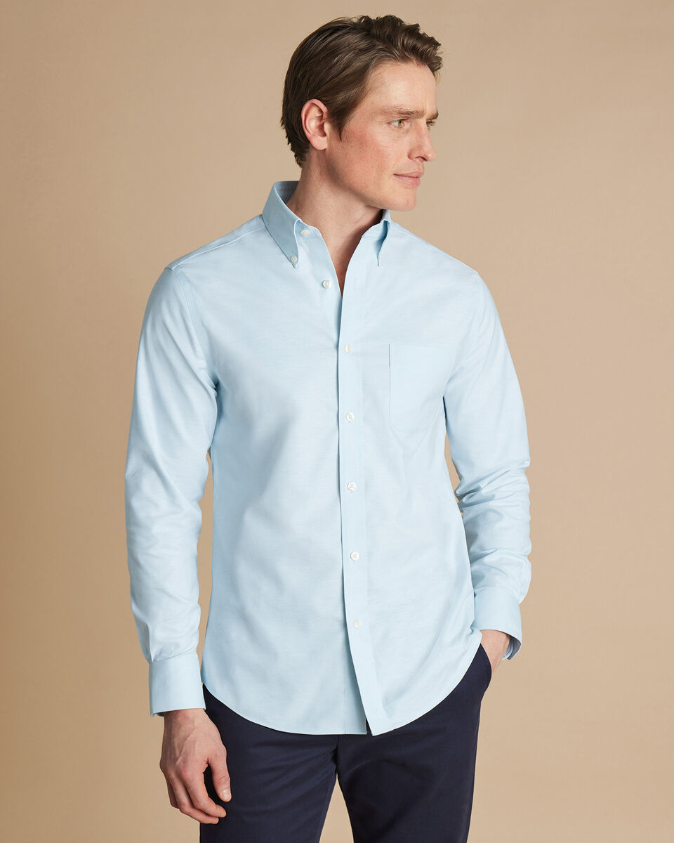 Non-Iron Stretch Oxford Extra Slim Fit Shirt - Sky Blue