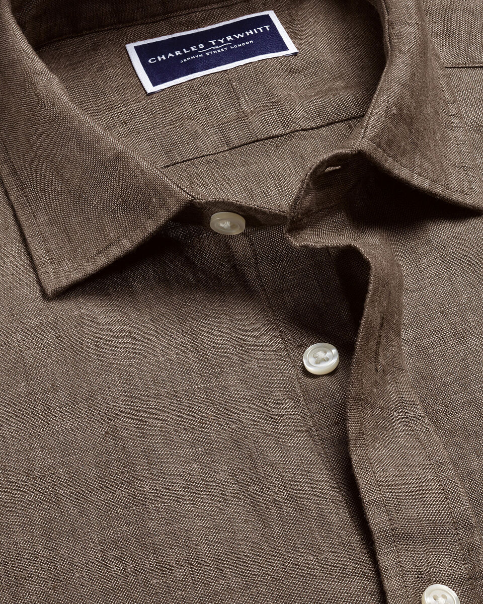 Linen Classic Fit Shirt - Mocha