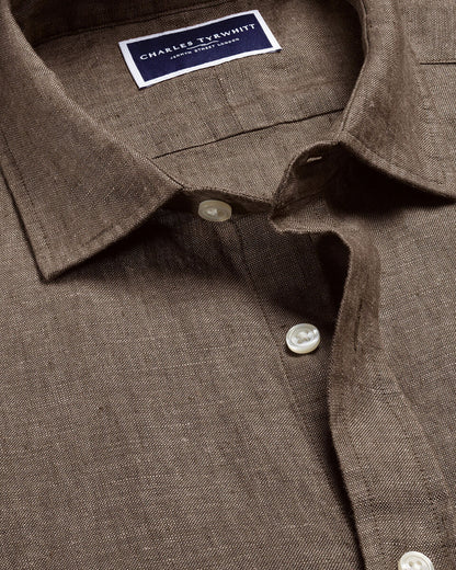 Linen Classic Fit Shirt - Mocha