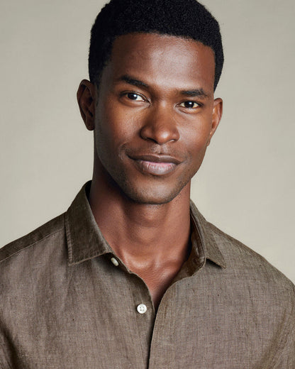 Linen Classic Fit Shirt - Mocha