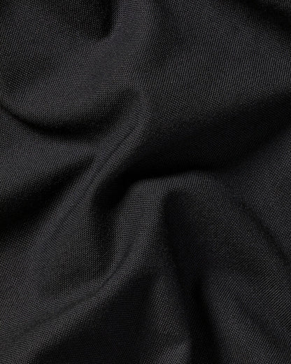 Collarless Stretch washed Oxford Slim Fit Shirt - Black