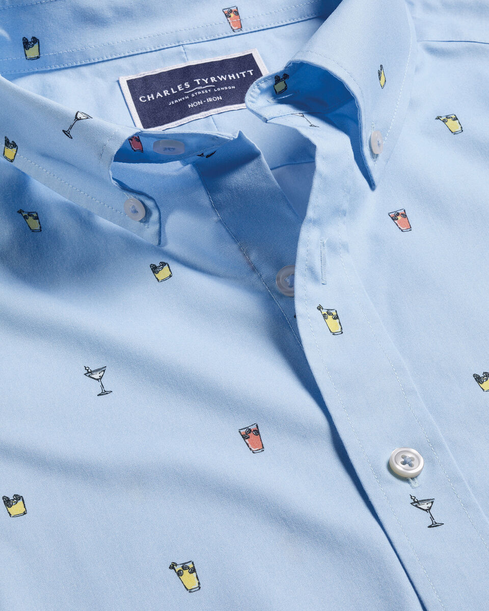Cocktail Print Classic Fit Short Sleeve Shirt