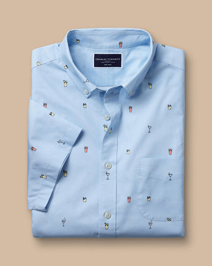 Cocktail Print Classic Fit Short Sleeve Shirt
