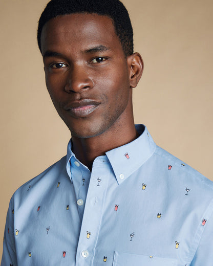 Cocktail Print Classic Fit Short Sleeve Shirt