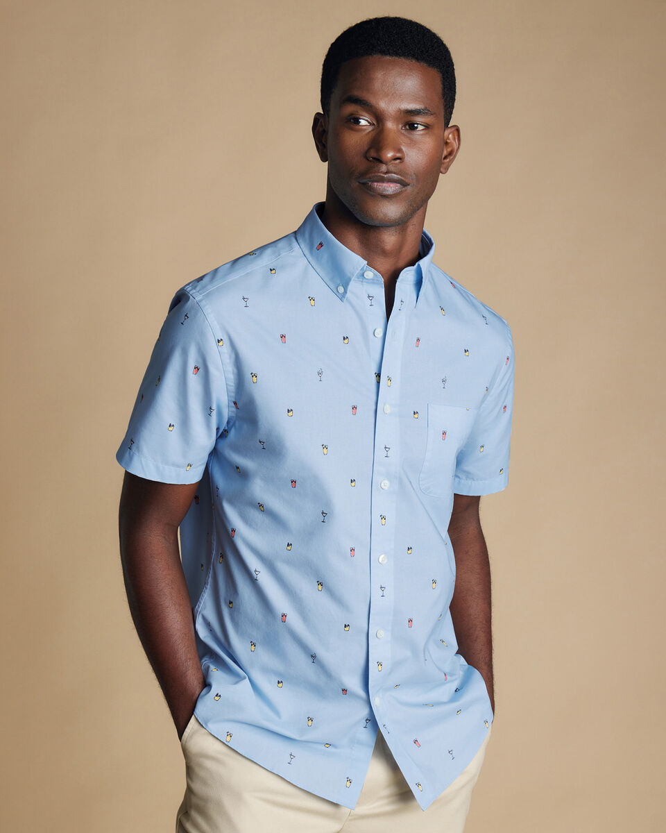 Cocktail Print Classic Fit Short Sleeve Shirt